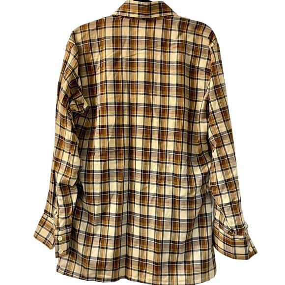 Vintage 80s J.C. Penny’s Brown Flannel Button Down Long Sleeve Shirt Adult Med - Picture 4 of 4